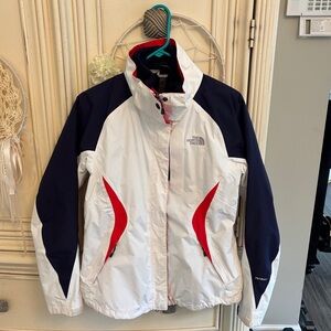The North Face White and Blue Jacket 2 in 1